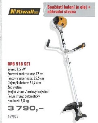 Křovinořez benzinový Riwall RPB518