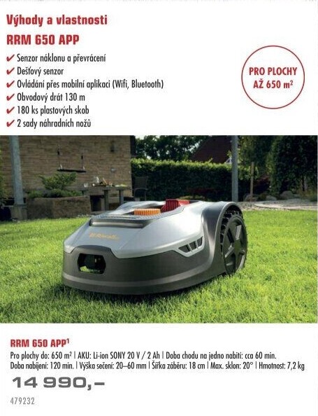 Robotická sekačka Riwall RRM 650 APP