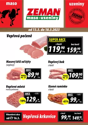 akční leták ZEMAN maso - uzeniny 13.3.2023-18.3.2023
