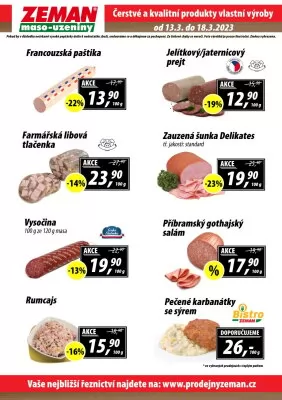 akční leták ZEMAN maso - uzeniny 13.3.2023-18.3.2023