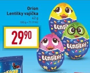 Čokoládové vajíčko s lentilkami Orion