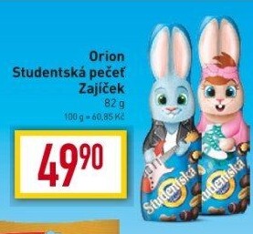 Čokoládový zajíc Studentská pečeť Orion