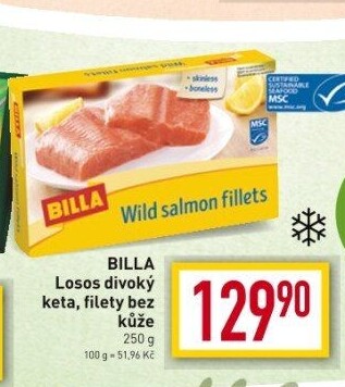 Losos divoký Keta filety mražený Billa