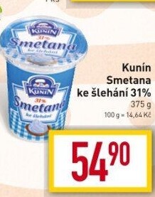 Smetana ke šlehání Kunín 31%