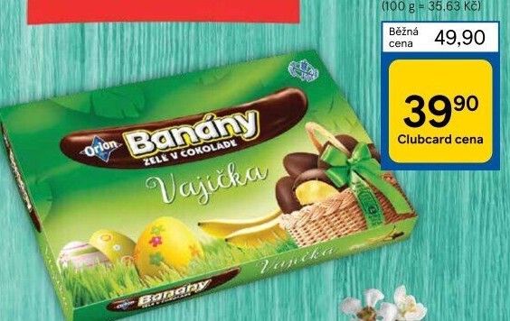 Bonboniéra Banány v čokoládě Vajíčka Orion