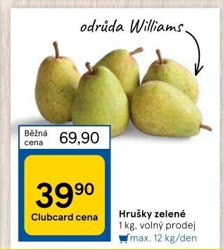Hrušky zelené Williams