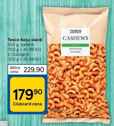 Kešu pražené Tesco