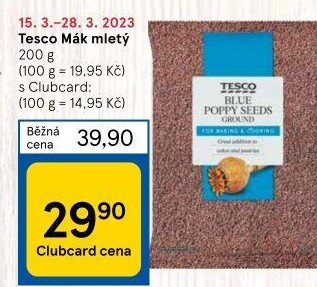 Mák modrý mletý Tesco