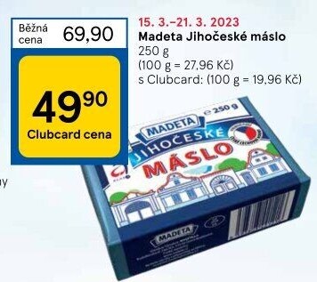 Máslo Jihočeské Madeta