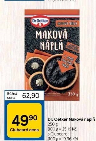 Náplň maková Dr. Oetker