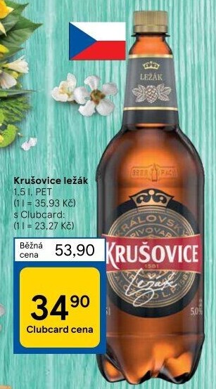 Pivo světlé Královský ležák 12° Krušovice