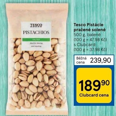 Pražené pistácie Tesco