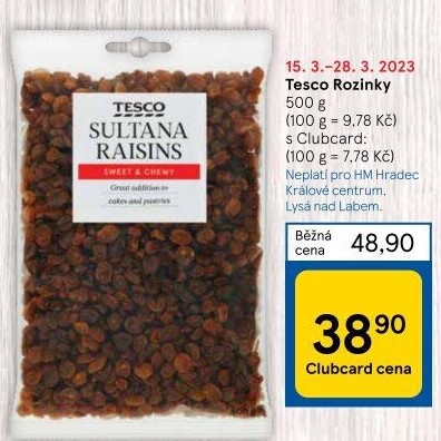 Rozinky Tesco