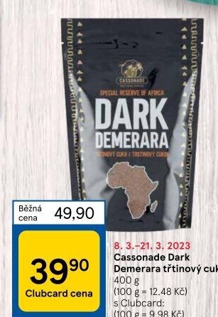 Třtinový cukr Dark Demerara Cassonade