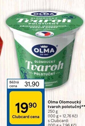 Tvaroh polotučný Olma