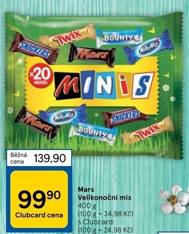 Tyčinky čokoládové Mix Minis Mars