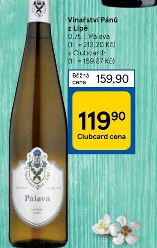 Víno Pálava Vinařství Pánů z Lipé