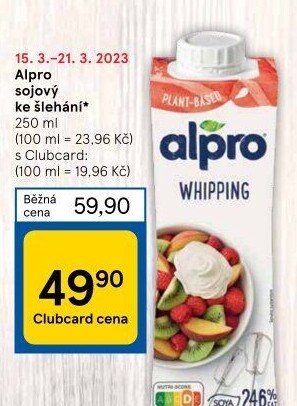 Výrobek sójový ke šlehání Alpro