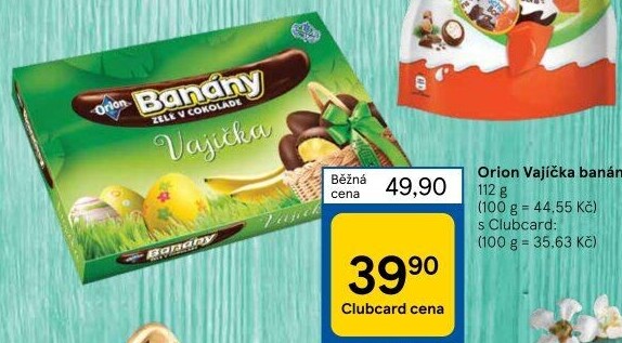 Bonboniéra Banány v čokoládě Vajíčka Orion
