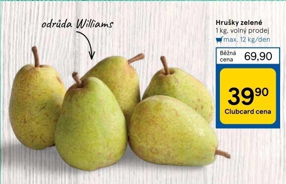 Hrušky zelené Williams