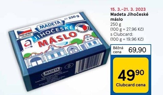 Máslo Jihočeské Madeta