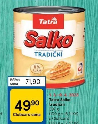 Mléko kondenzované Salko Tatra