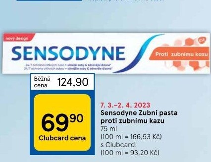 Pasta na zuby proti zubnímu kazu Sensodyne