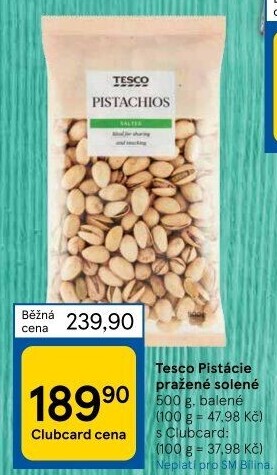 Pražené pistácie Tesco
