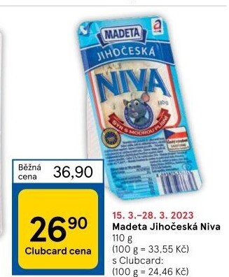 Sýr Niva Jihočeská 50% Madeta