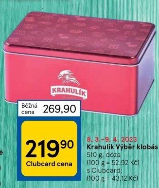 Výběr klobás Krahulík - dóza