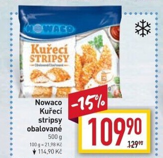 Kuřecí stripsy mražené Nowaco