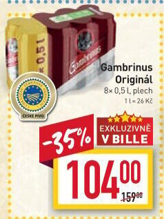Pivo světlé výčepní Originál 10° Gambrinus