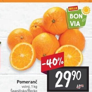 Pomeranče Billa Bonvia