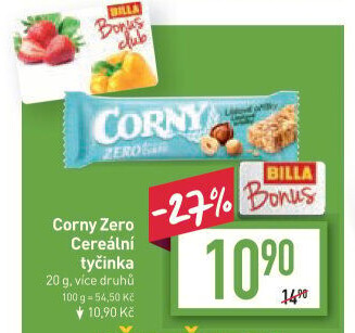 Tyčinka cereální Zero Corny