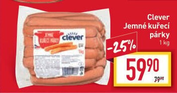 Párky kuřecí jemné Clever