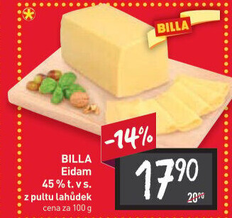 Sýr Eidam 45% Billa