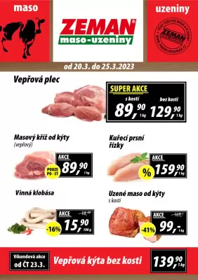 akční leták ZEMAN maso - uzeniny 20.3.2023-25.3.2023