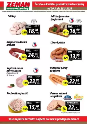 akční leták ZEMAN maso - uzeniny 20.3.2023-25.3.2023
