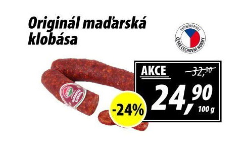 Maďarská klobása originál Příbramská uzenina