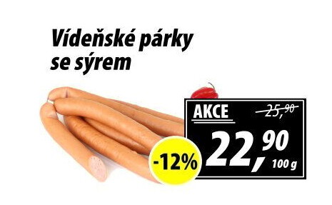 Párky vídeňské se sýrem