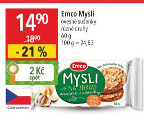 Ovesné sušenky Mysli na zdraví Emco