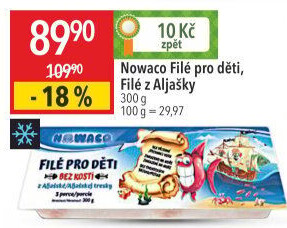 Rybí filé pro děti bez kosti mražené Nowaco