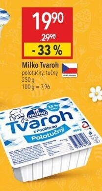 Tvaroh polotučný z Poděbrad Milko