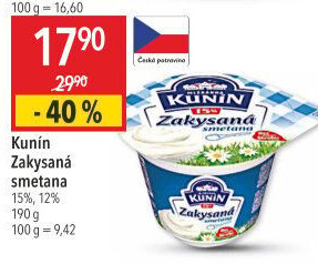 Zakysaná smetana krémovitá Kunín 15%
