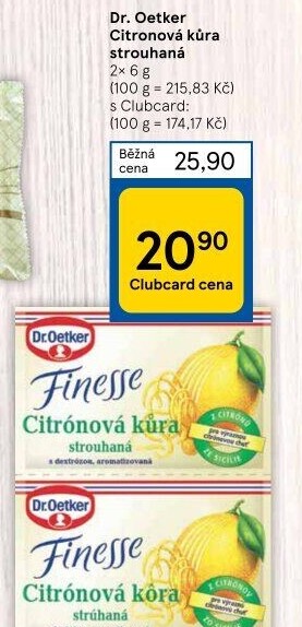 Citronová kůra Finesse Dr. Oetker