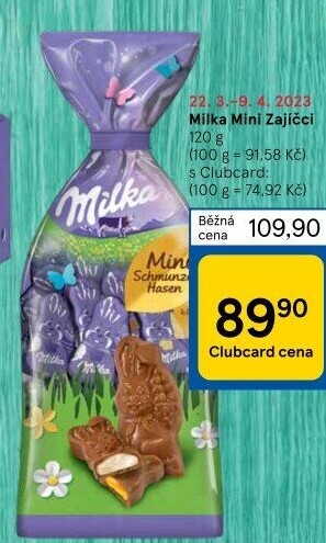 Čokoládoví zajíčci Milka
