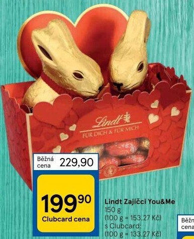 Čokoládoví zajíčci s vajíčky Me + You Lindt