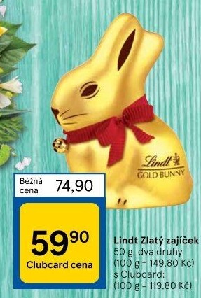 Čokoládový zajíc Lindt