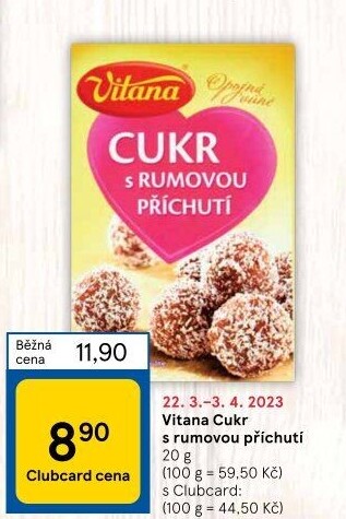 Cukr s rumovou příchutí Vitana