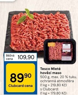 Hovězí mleté maso Tesco